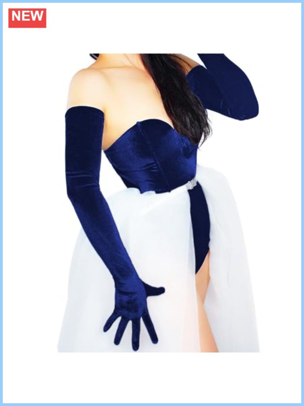 28 Inch Long Velvet Gloves Touch Screen Evening Party